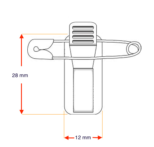 Clip + Metal pin with adhesive