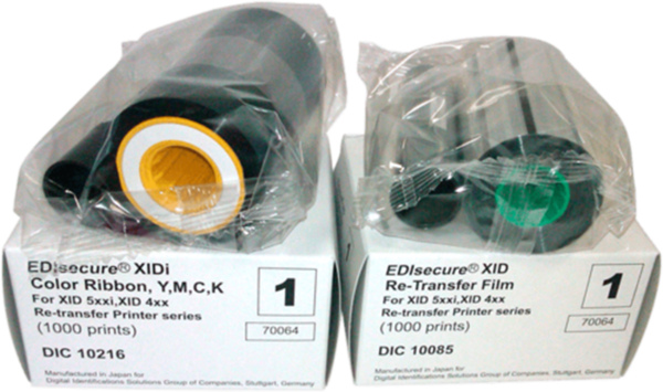 Pack cinta color EDIsecure DIC10216 y Film retransferencia DIC10085