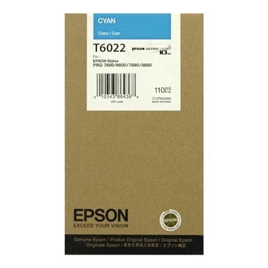 Tinta EPSON Cian 110 ml SP 7880/9880/7800/9800 - T6022